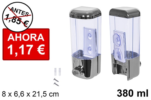 [108685] Dosatore per sapone liquido argento 380 ml