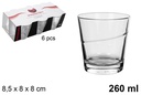 Pack 6 vaso cristal agua Conic 260 ml