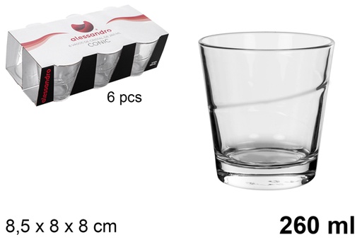 [107938] Pack 6 conic water glass 260 ml