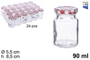 Bote cristal redondo tapa vichy 90 ml