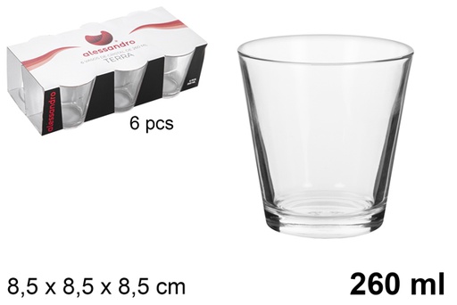 [107937] Pack 6 bicchieri d'acqua terra 260 ml