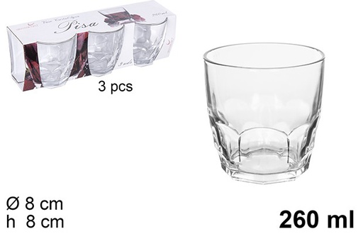 [107940] Vaso cristal pack 3 agua pisa 260ml