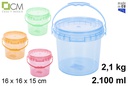 Envase plástico multiusos colores translucidos 2.100 ml (2,1 kg)