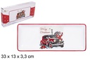 Bandeja ceramica rectangular decorada papa noel 28x12cm