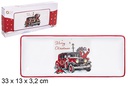 Bandeja cerámica rectangular decorada Papa Noel 33x13 cm