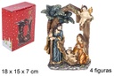Portal Nacimiento 4 figuras 18 cm