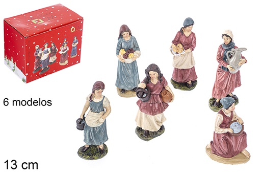 [110924] Pastora Bethlehem resina 6 modelli assortiti 13 cm