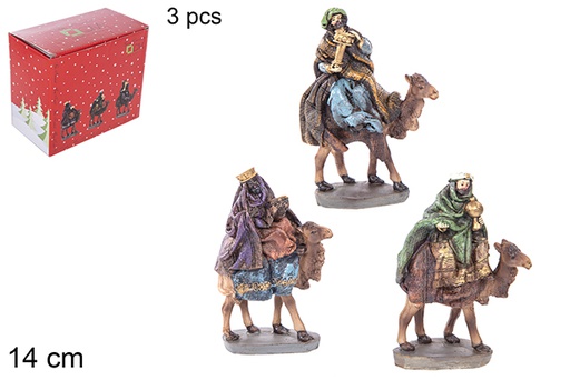 [110938] Juego 3 reyes magos en camello 14cm