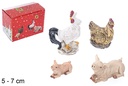Pack 4 animais de granja para presépio 5-7 cm  