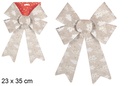 Noeud de Noël doré décoré de sapin 23x35 cm
