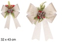 Lazo Navidad oro decorado con piñas 32x43 cm