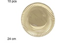 Pack 10 platos papel Navidad oro 24 cm 