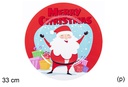 Bajo plato Navidad decorado Papa Noel con cajas regalos 33 cm