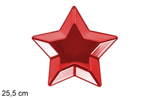 [110921]  Sob a bandeja estrela de Natal vermelha 25,5 cm