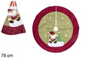 Manta pie árbol Navidad decorado Papa Noel con árbol y estrellas 78 cm