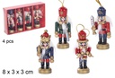 Pack 4 cascanueces de Navidad de madera modelos surtidos 8 cm