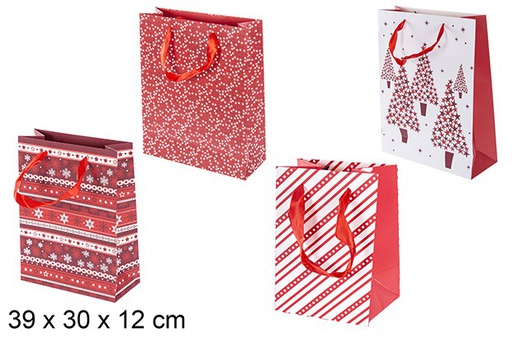 [111221] Bolsa color regalo decoración Navidad surtido 39x30 cm