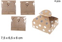 Pack 4 caixas de presente prata sortidas 7,5x6,5x6 cm