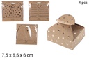 Pack 4 caixas de presente ouro rosa sortidas 7,5x6,5x6 cm