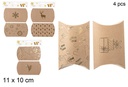 Pack 4 sacos de presente de Natal ouro 11x10 cm