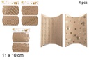 Pack 4 sacos de presente de Natal ouro 11x10 cm