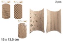 Pack 2 cajas regalo oro decorado Navidad 15x13,5 cm