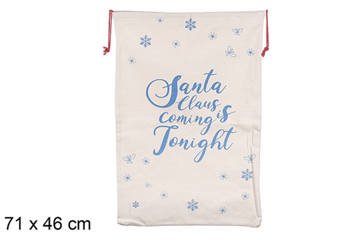 [111264] Sac de Noël beige décoré 71x46 cm