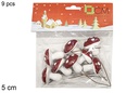 Pack 9 cogumelos para decoraçâo PVC 5 cm