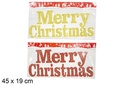 Letrero puerta Merry Christmas oro/rojo surtido 45 cm 