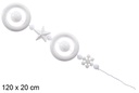 Colgante blanco purpurina 120 cm