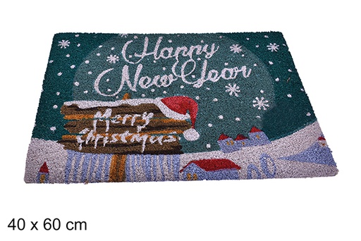 [205142] Paillasson décoré de Noël Happy New Year 40x60 cm