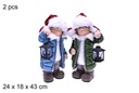 Figura niño/niña con linterna surtido Navidad 43 cm