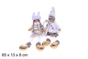 Figura niña oro/blanco Navidad 65x13 cm