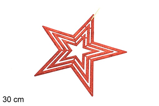 [205392] Red Christmas star pendant 30 cm