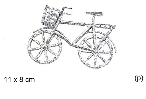 [205396] Colgante bicicleta navidad plata 11x8cm