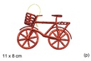 Colgante bicicleta Navidad roja 11x8 cm