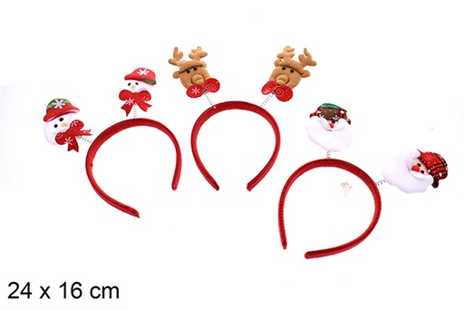 [205417] Assorted christmas headband 24x16cm 