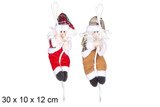 [205423] Papa noel con cuerda 30cm 2 colores surt