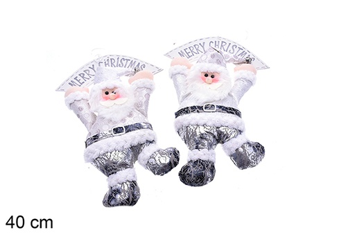 [205450] Door hanger with assorted gray Christmas doll 40 cm
