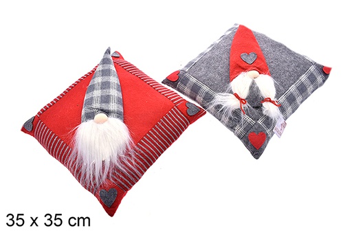 [205454] Almofada decorada de Natal vermelha/cinza sortida 35 cm