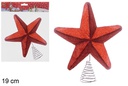 Ponta estrela árvore vermelha 19 cm