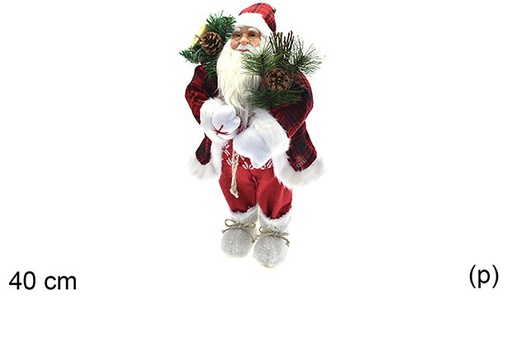 [205638] Figura papa noel con botas de nieve 40cm