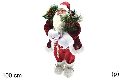 [205641] Figura papa noel con botas de nieve 100cm