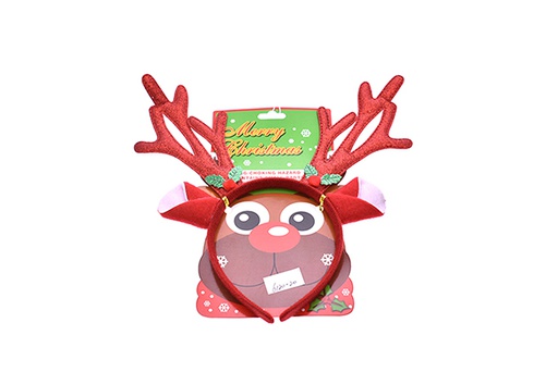 [205695] Red reindeer Christmas headband