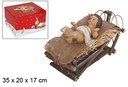 Niño Jesús en cuna madera 35 cm