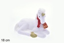 Unicornio sentado con bufanda roja 18 cm
