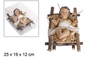 Niño Jesús en cuna madera 25 cm