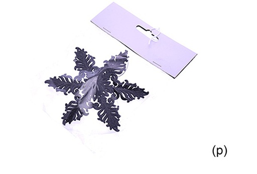 [205772] Black glitter snowflake pendant