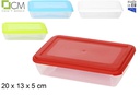 Fiambrera rectangular con tapa colores surtidos