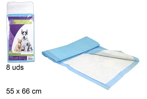 [110832] alfombra absorbente mascotas antideslizante 8 unidades 55x66cm